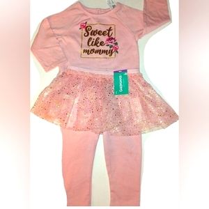 NWT GARANIMALS adorable Pink Girls "Sweet Like Mommy" Tutu Pant Bodysuit Set 12m